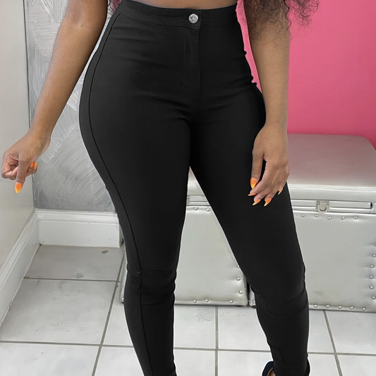 Women's Solid Color High Waisted Tight Pants Are Versatile For All Seasons, Showing Off Their Figure Pants