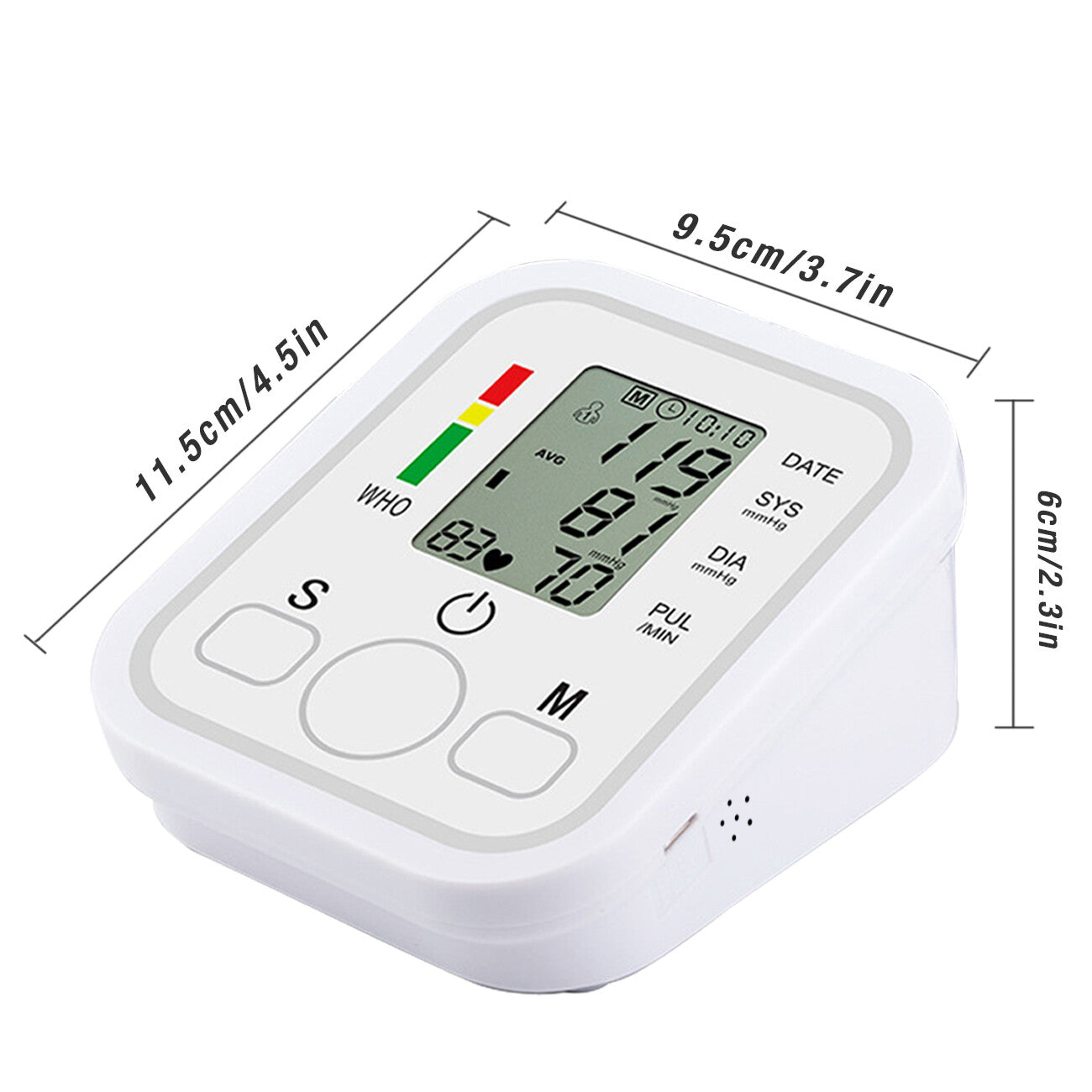 Automatic Upper Arm Blood Pressure Monitor Pulse Meter BP Machine Voice Talking
